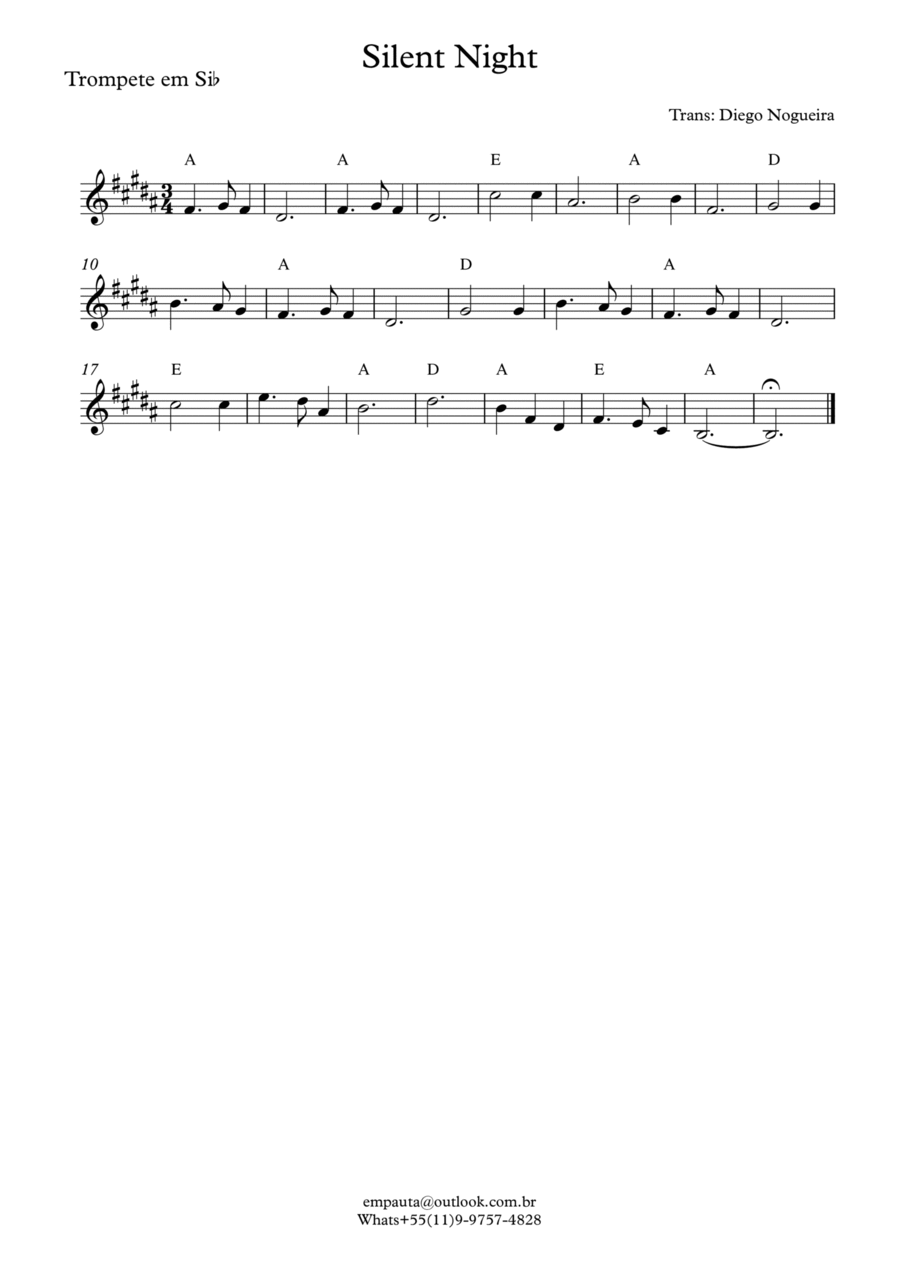 Silent Night Silent Night B-Flat Trumpet scores gallery preview page 1