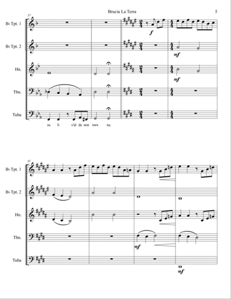 Brucia La Terra Brass Quintet scores gallery preview page 6