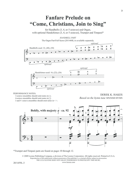 Fanfare Prelude on "Come, Christians, Join to Sing" - Handbell Part image number null