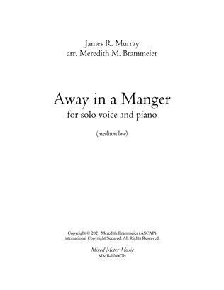 Book cover for Away in a Manger for medium low voice and piano