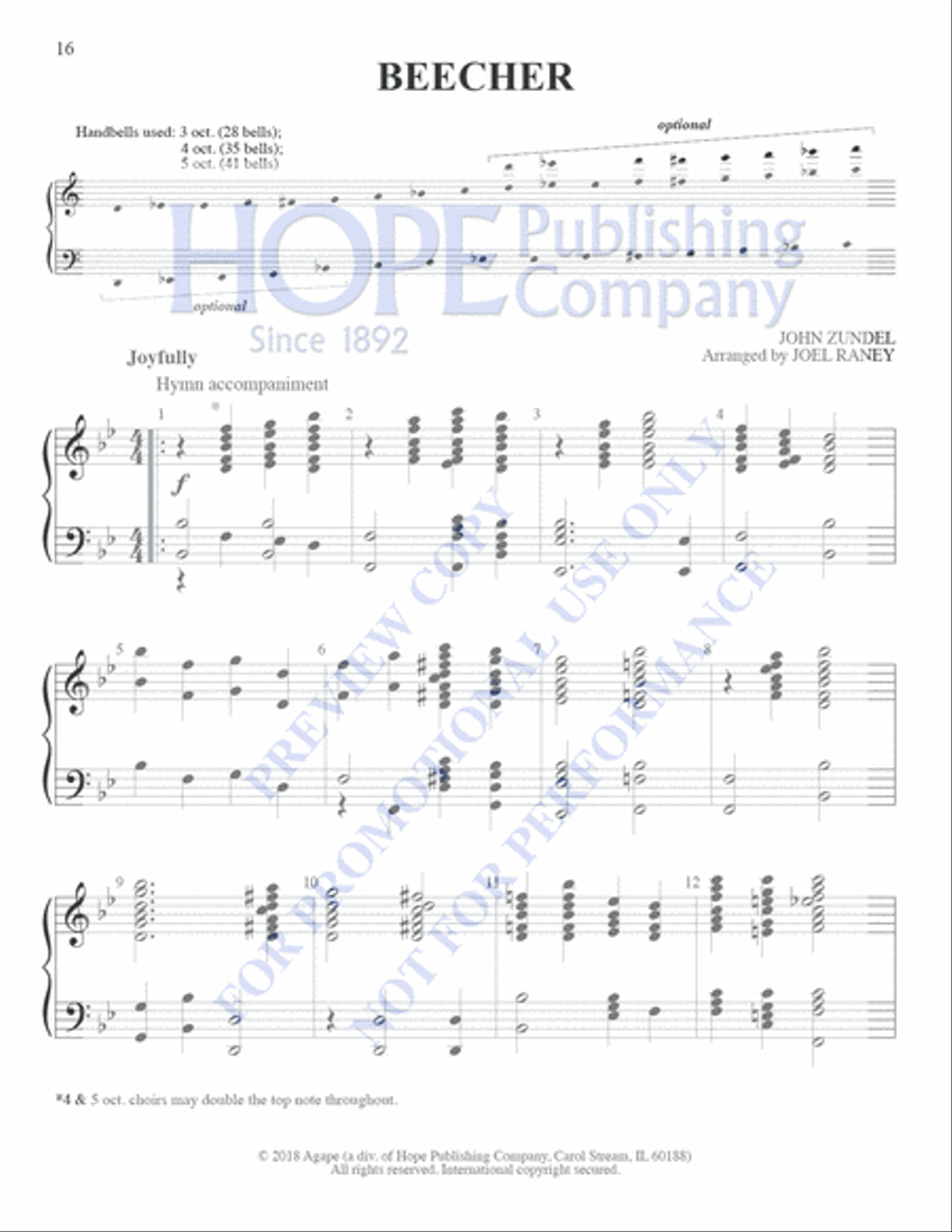 Hymns and Handbells: Easy Handbell Accomp For Cong. Sing 3-Octaves scores gallery preview page 19