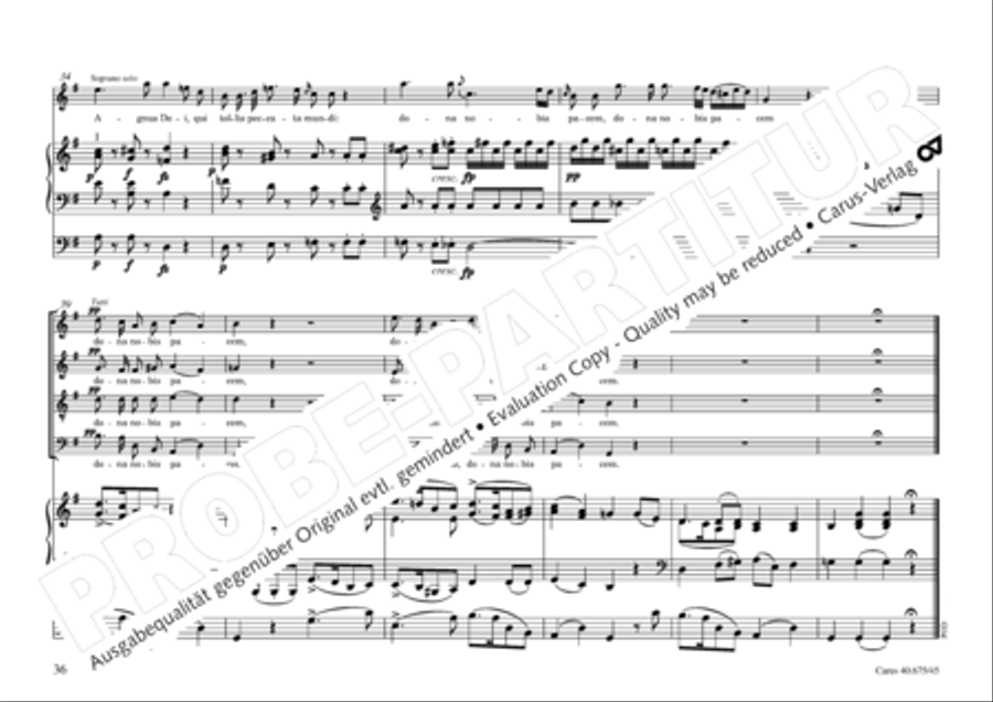Mass in G Major 4-Part scores gallery preview page 39