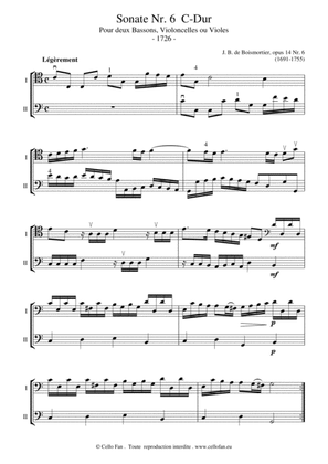 Boismortier Sonate Nr. 6 C Major opus 14 Rococo for 2 cellos