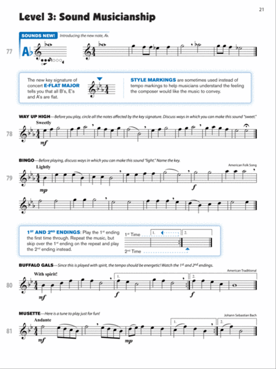 Sound Innovations for Concert Band, Book 1 Concert Band Methods scores gallery preview page 3