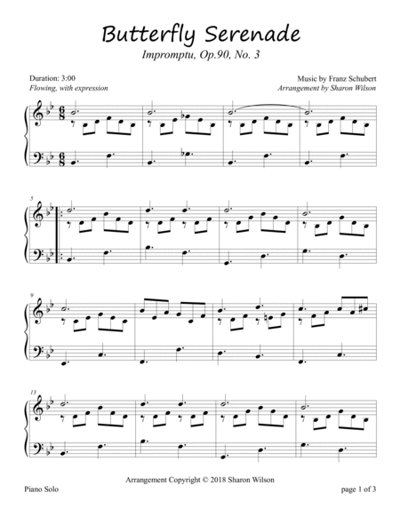 Butterfly Serenade (Impromptu, Op. 90, No. 3) image number null