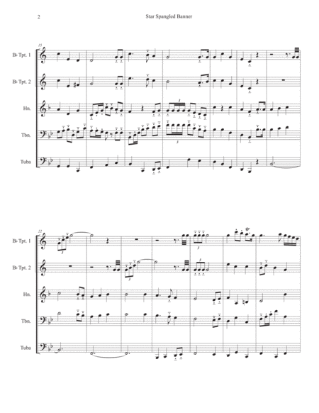 Star Spangled Banner - brass quintet image number null
