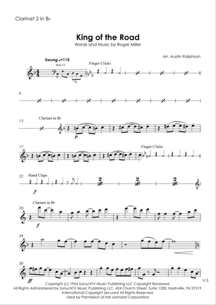 King Of The Road Clarinet Quintet scores gallery preview page 5