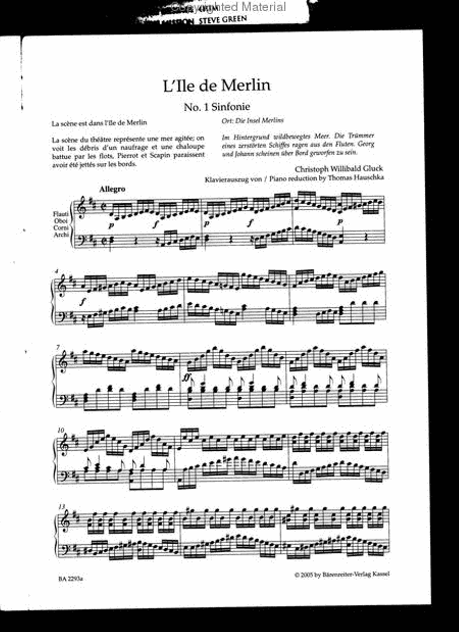 L'Ile de Merlin ou Le Monde renversé (Merlins Insel oder Die verkehrte Welt) Bassoon scores gallery preview page 5