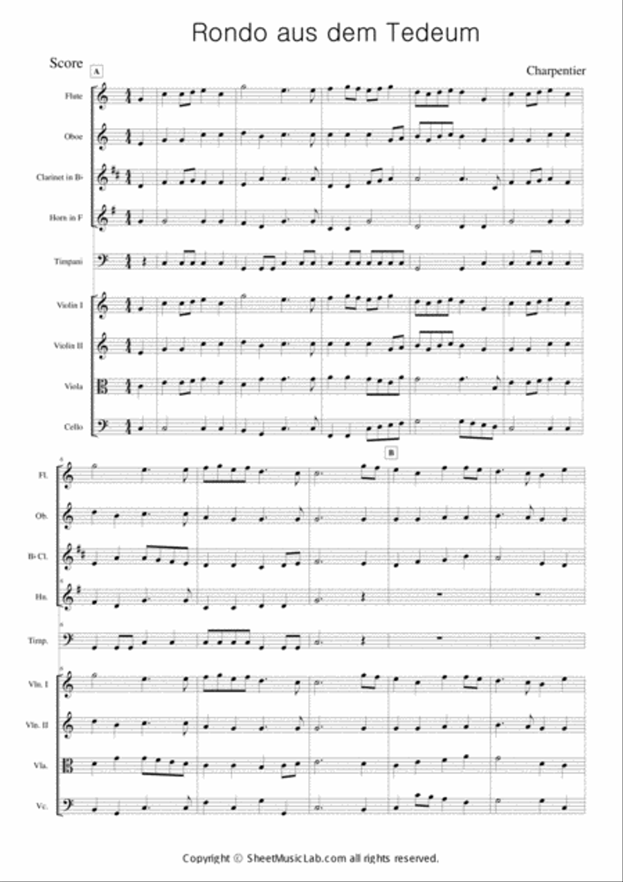 Te Deum Te Deum Orchestra scores gallery preview page 1