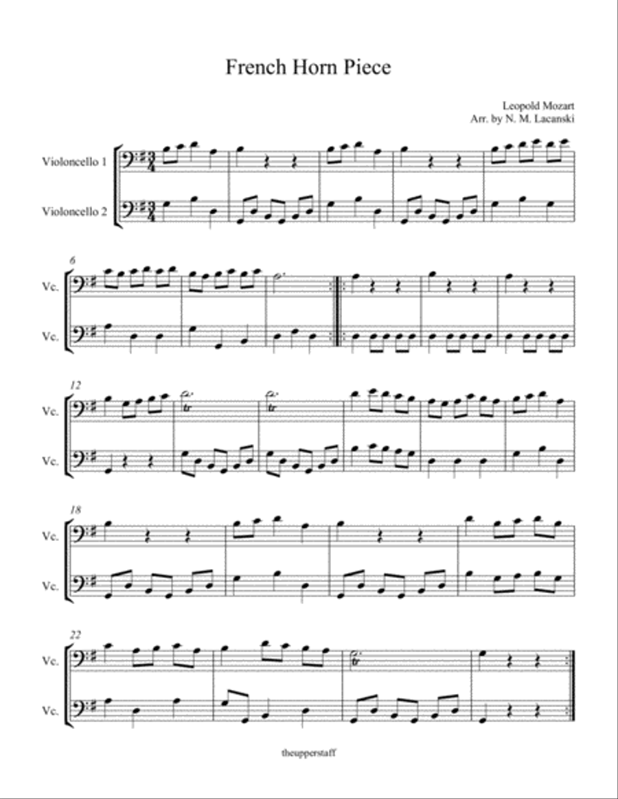 French Horn Piece French Horn Piece String Duet scores gallery preview page 2