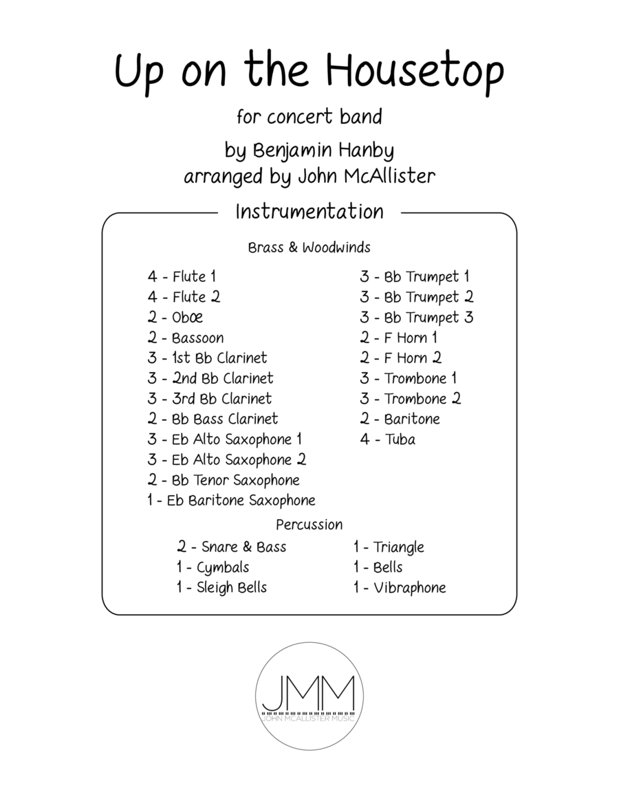 Up on the Housetop - Concert Band Concert Band scores gallery preview page 1