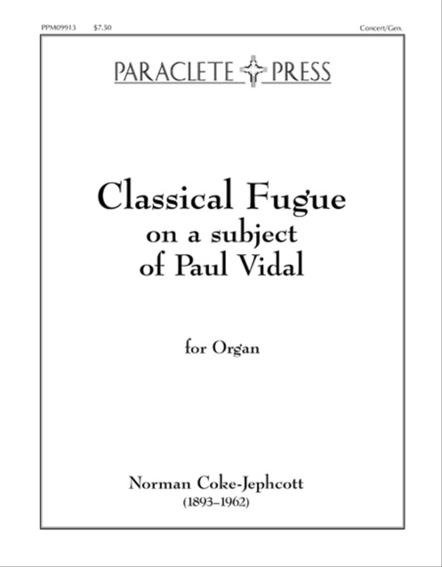 Classical Fugue on a subject by Paul Vidal Organ scores gallery preview page 1