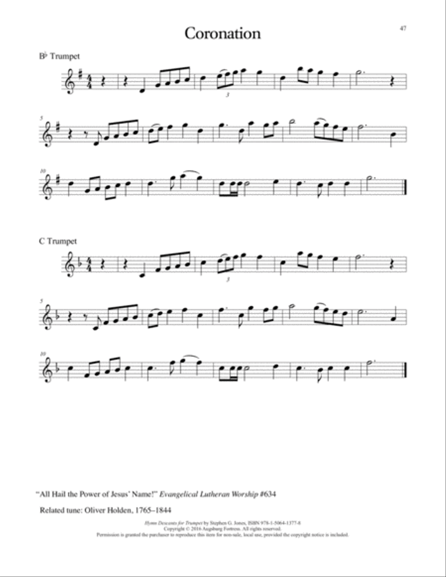 Hymn Descants for Trumpet C Trumpet scores gallery preview page 48