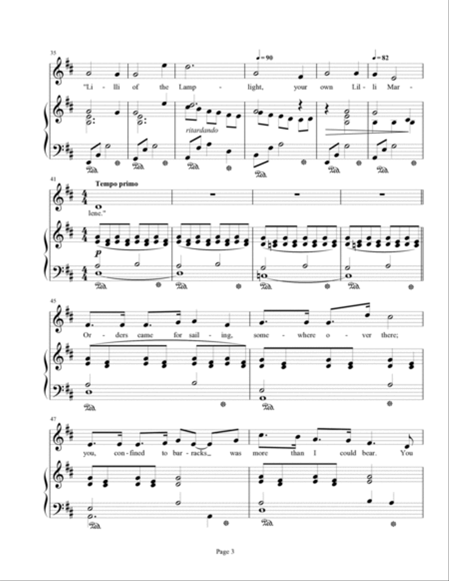Lilli Marlene (lili Marleen) Piano, Vocal, Guitar scores gallery preview page 3