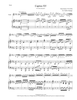 Caprice #15 for violin and piano