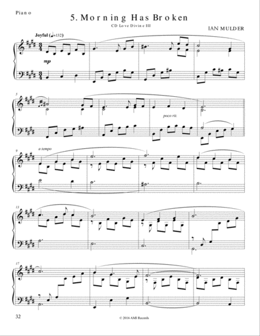 Morning Has Broken Piano Solo scores gallery preview page 1