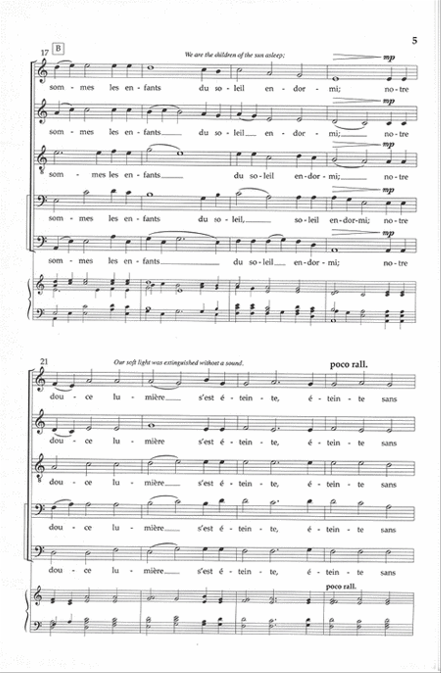 Au Dela Du Chagrin (Beyond the Sorrow) Choir scores gallery preview page 4