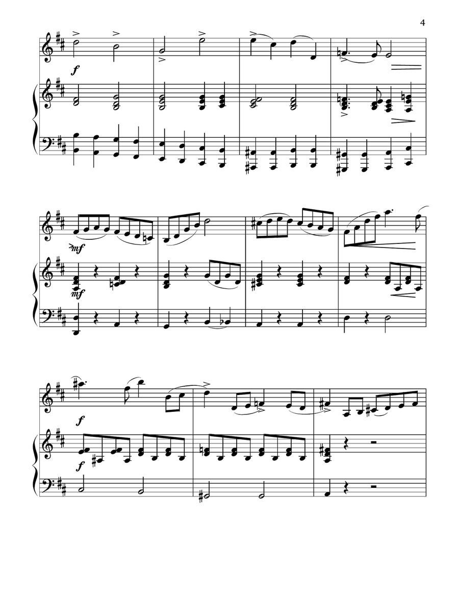 O. Rieding (arr. Anna Arazi) Concerto for Violin and Piano in B Minor Op. 35 FIRST MOVEMENT Violin Solo scores gallery preview page 5