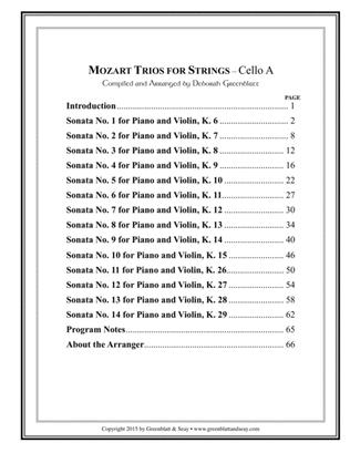 Mozart Trios for Strings - Cello A