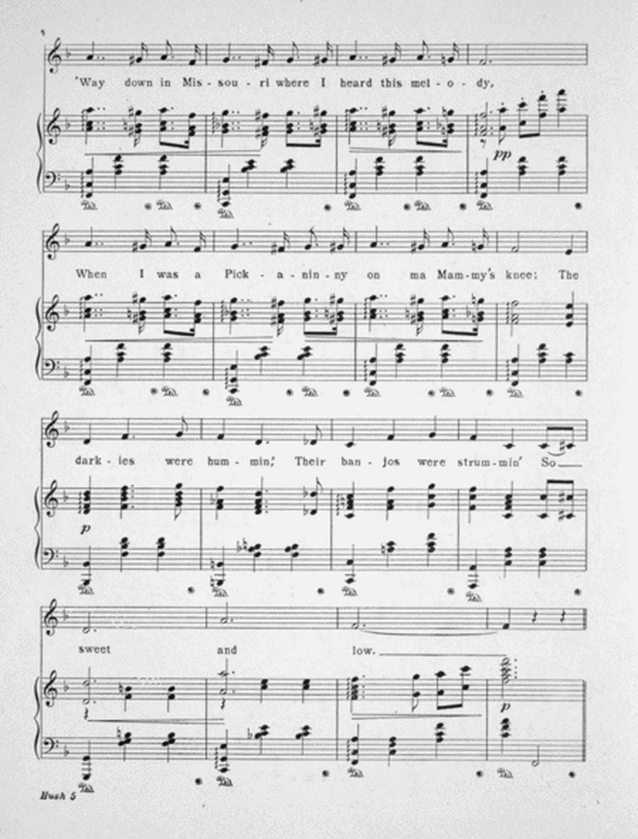 Missouri Waltz. Song. (Hush-A-Bye, Ma Baby)
