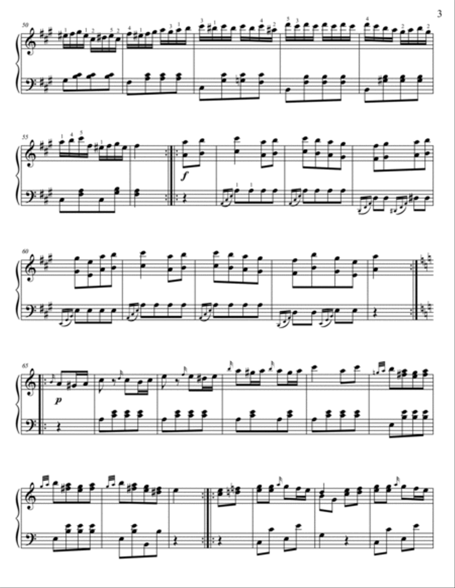 Mozart Alla Turca (3rd movement from Sonata KV 331) Piano Solo scores gallery preview page 3