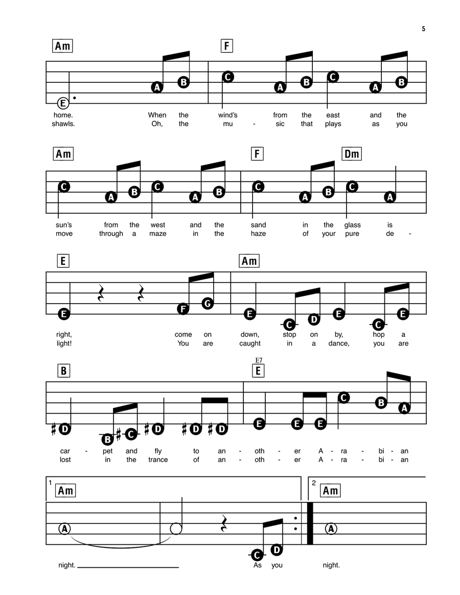 Arabian Nights (2019) (from Disney's Aladdin) Electronic Keyboard scores gallery preview page 2