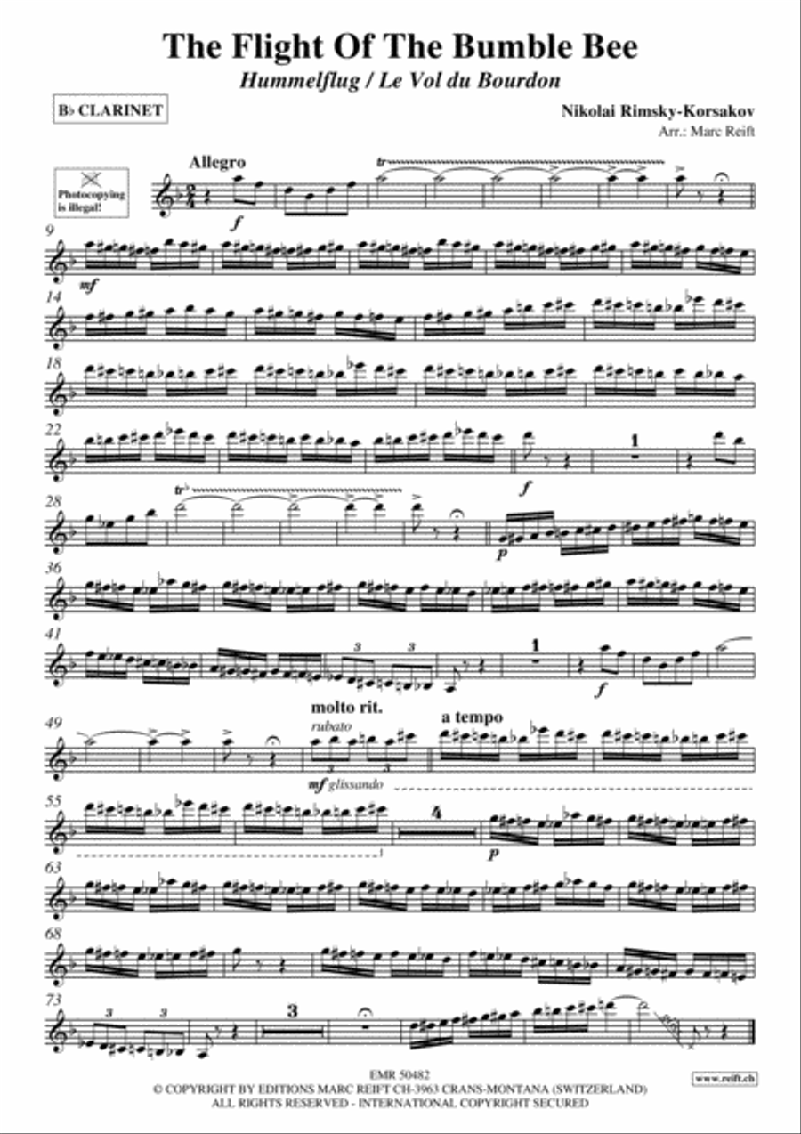 The Flight Of The Bumble Bee Clarinet Solo scores gallery preview page 2
