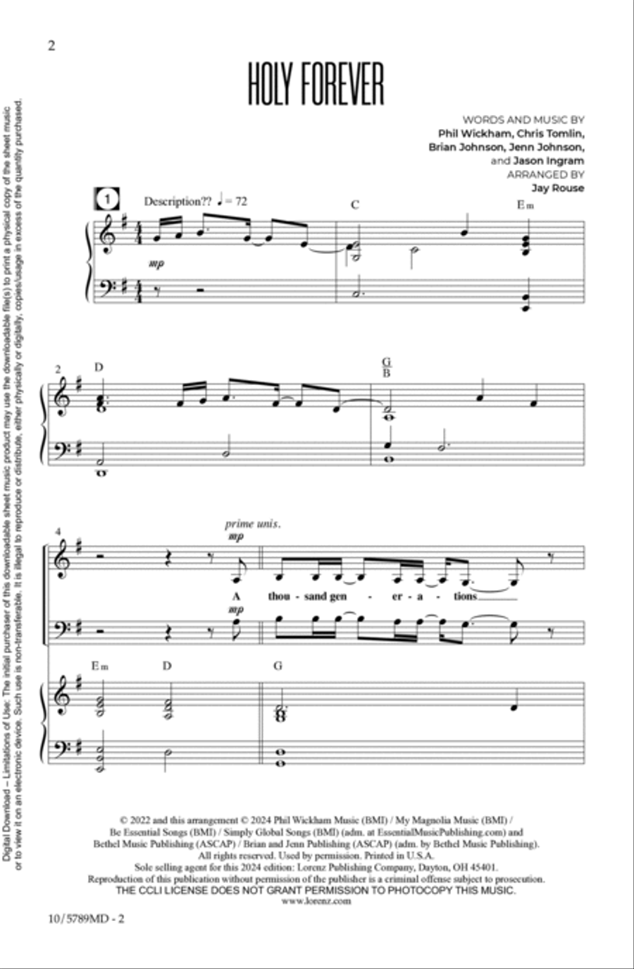 Holy Forever 4-Part scores gallery preview page 2