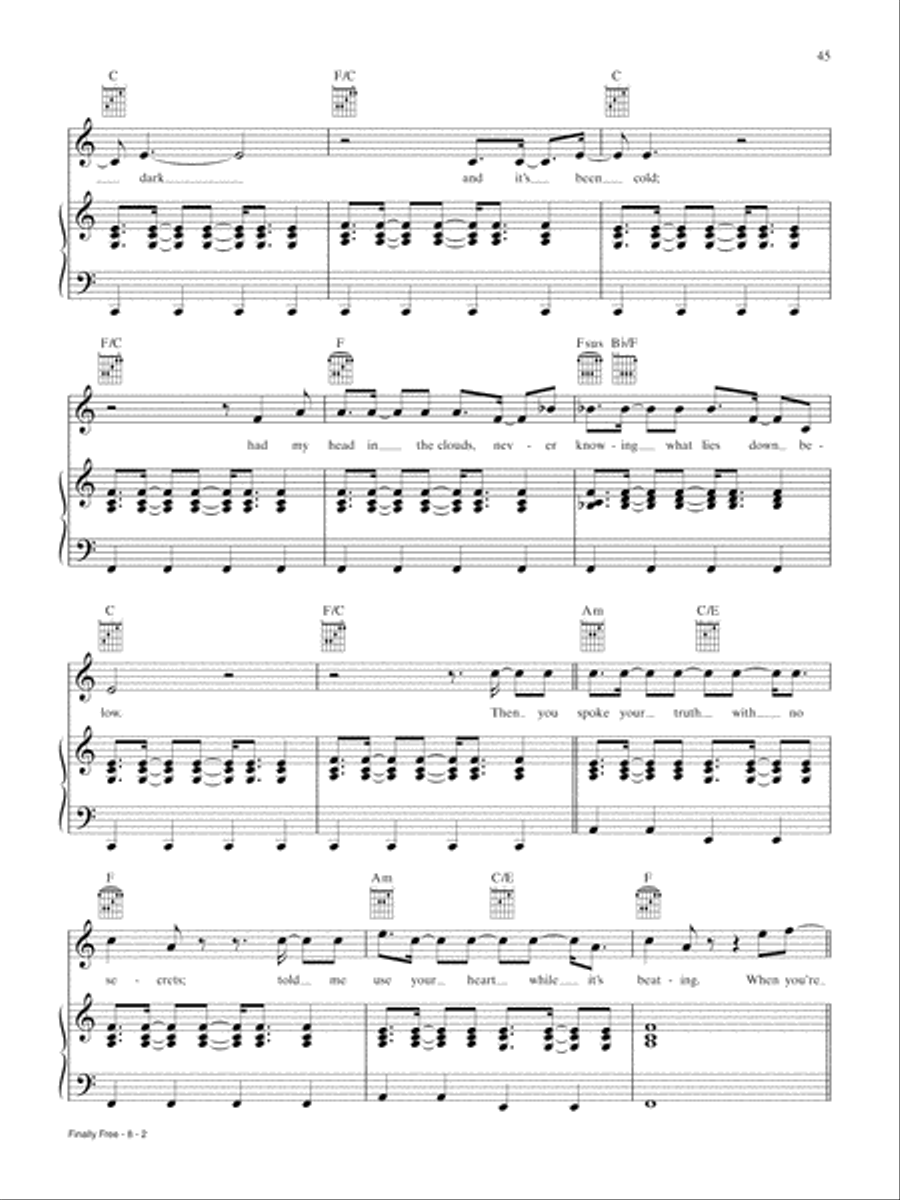 Finally Free (from Smallfoot) Piano, Vocal, Guitar scores gallery preview page 2