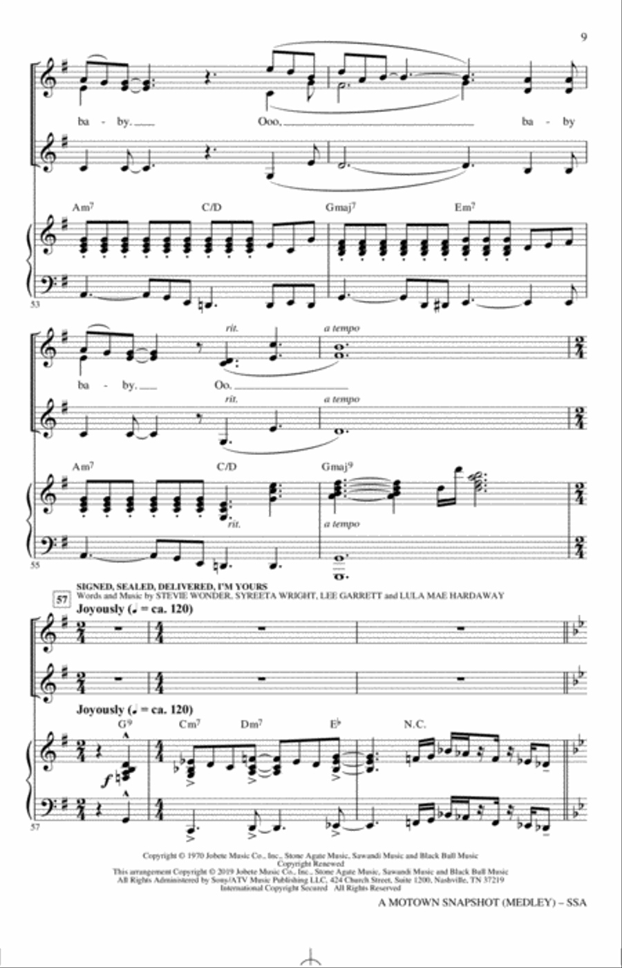 A Motown Snapshot (Medley) SSA scores gallery preview page 8