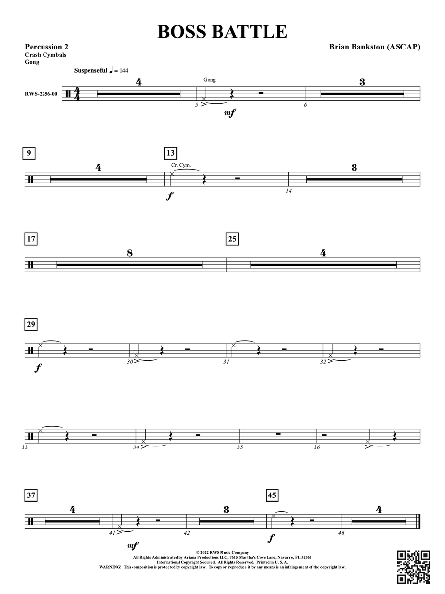 Boss Battle: 2nd Percussion Percussion scores gallery preview page 1