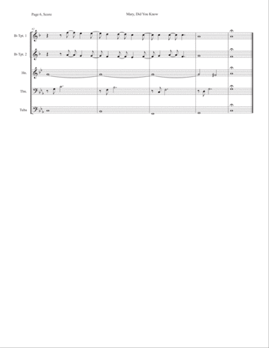 Mary, Did You Know? Mary, Did You Know? Horn scores gallery preview page 6