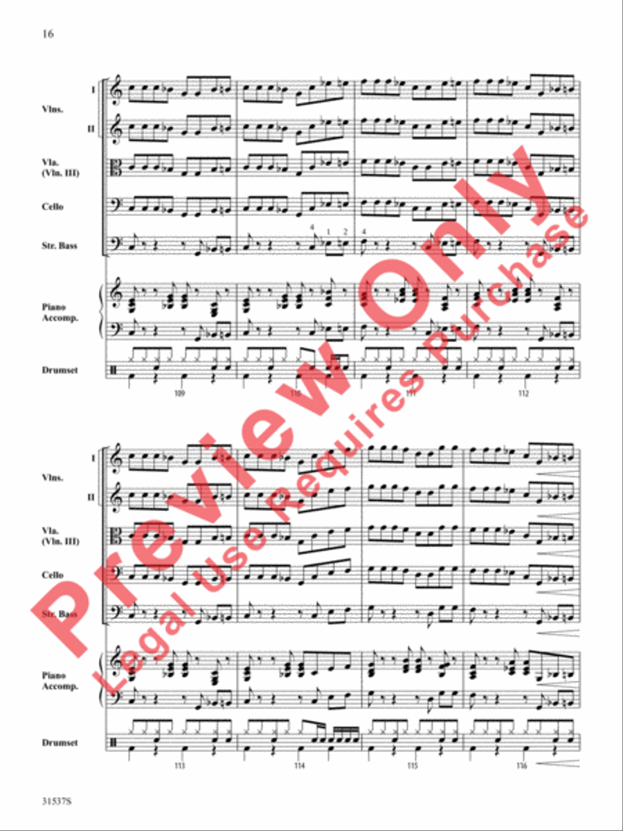 Rock 'n' Roll Classics (score only) String Orchestra scores gallery preview page 17