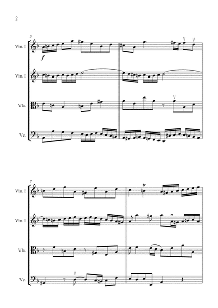 Bach Double Violin Concerto in D Minor for String Quartet