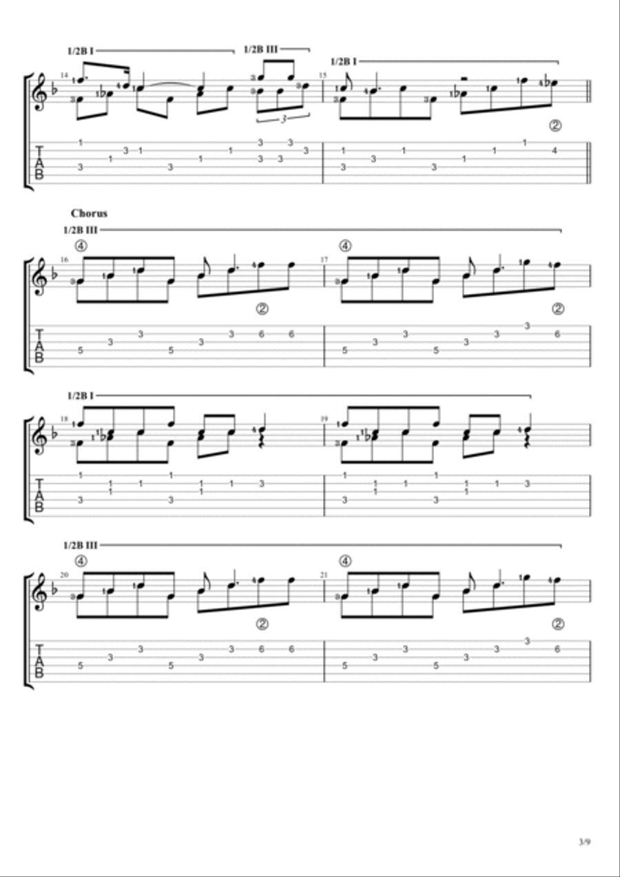 Tomboy Guitar Tablature scores gallery preview page 3