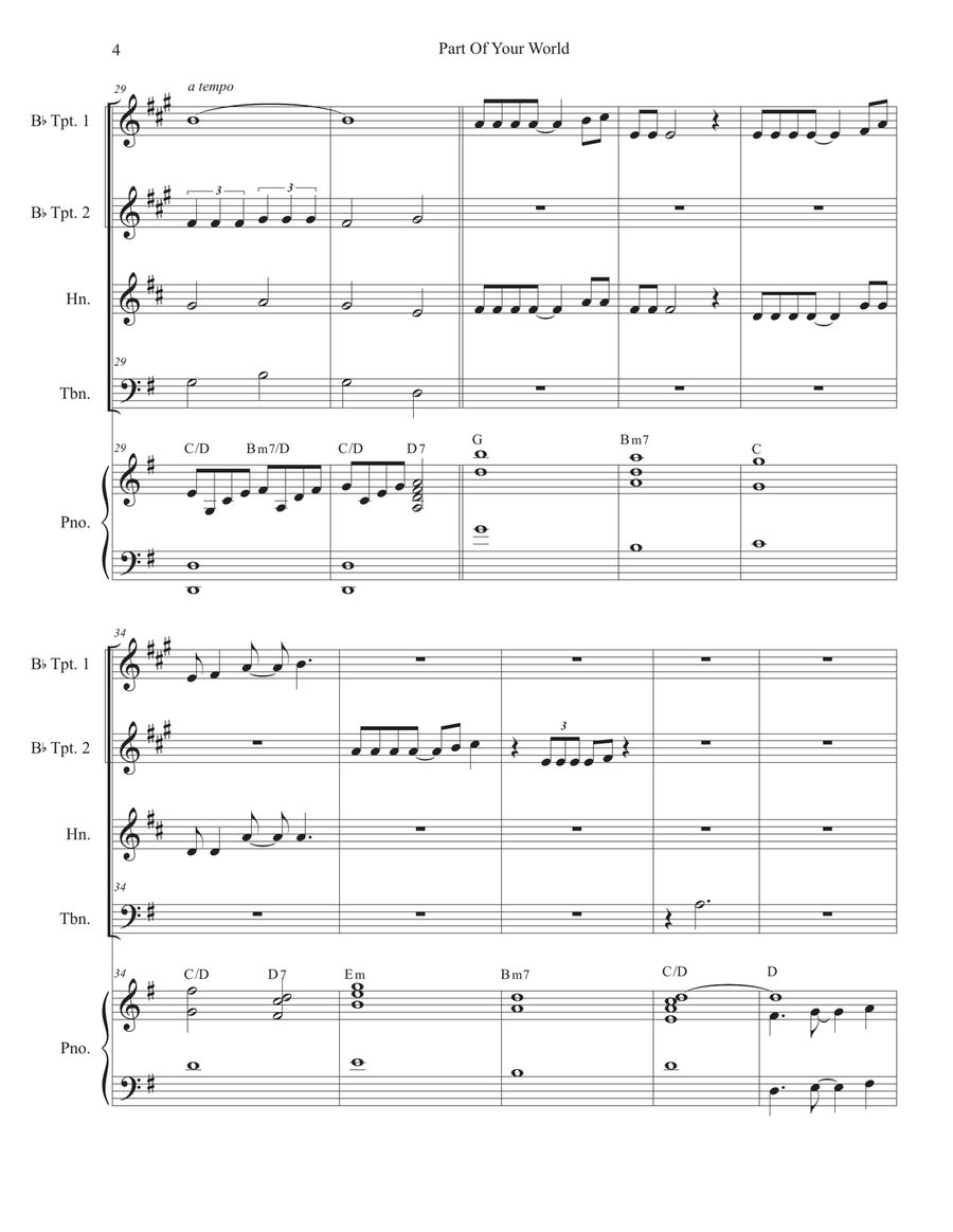 Part Of Your World Brass Ensemble scores gallery preview page 4