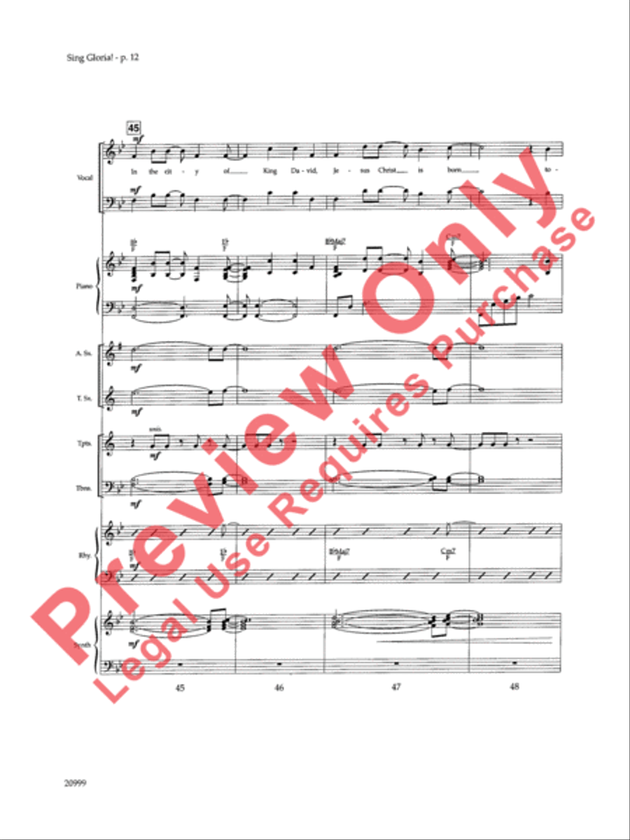 Sing Gloria! (A Song for Christmas) Choir scores gallery preview page 13