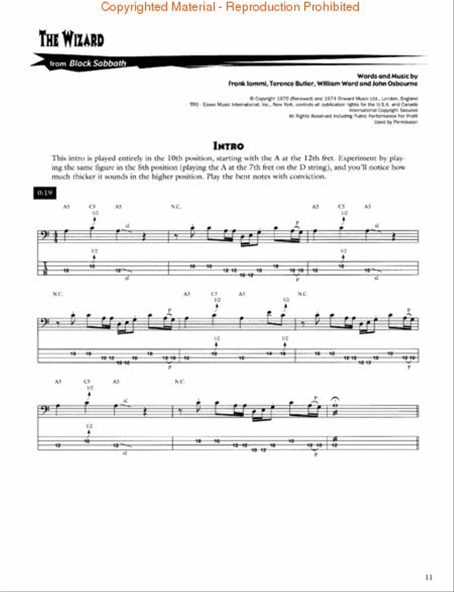 Black Sabbath – Riff by Riff Bass Bass Guitar Tablature scores gallery preview page 2