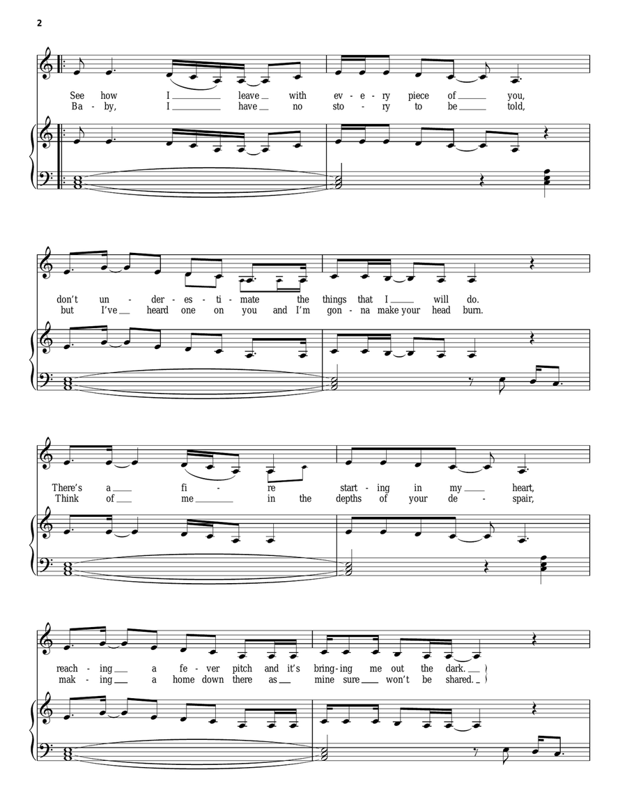 Rolling In The Deep Piano, Vocal, Guitar scores gallery preview page 2