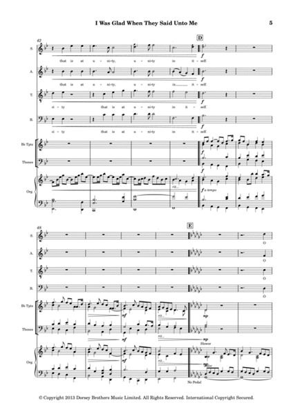 I Was Glad When They Said Unto Me 4-Part - Digital Sheet Music