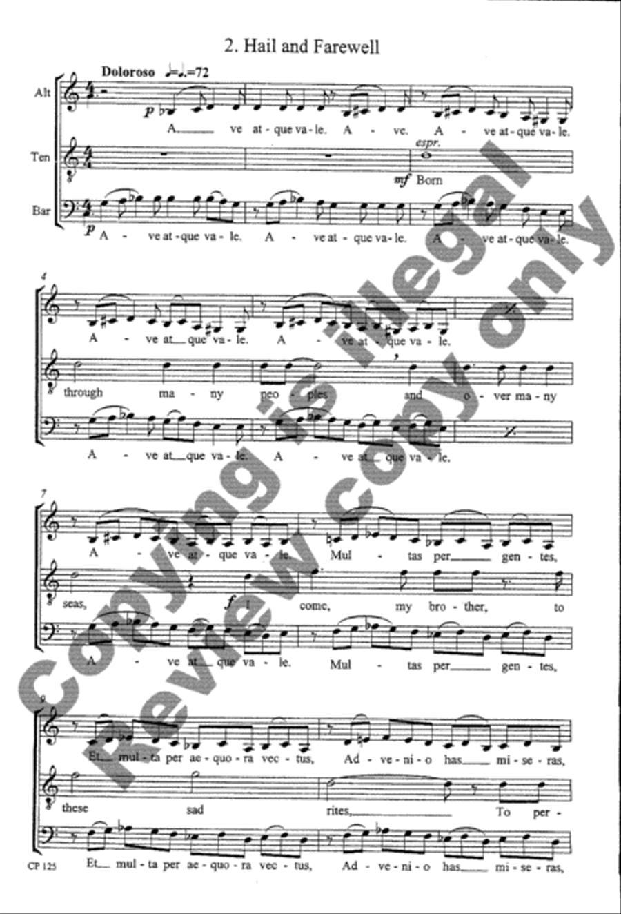 Three Songs from Catullus Tenor Voice scores gallery preview page 19