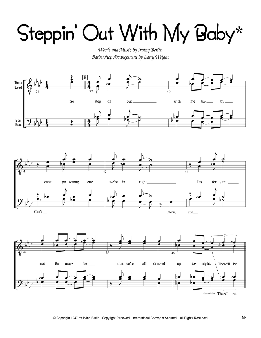 Steppin' Out With My Baby TTBB scores gallery preview page 1