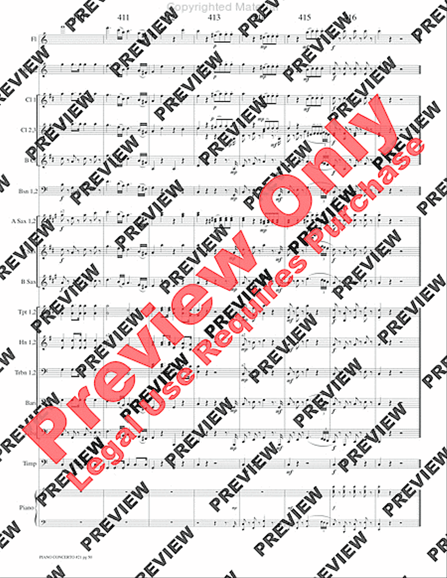 Piano Concerto No. 21, K. 467 (Movement I) Concert Band scores gallery preview page 53