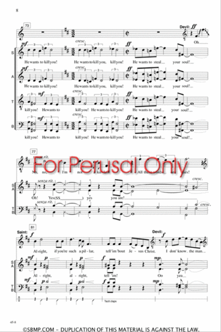 Wake Up, Ollie Brown! - SATB Octavo 4-Part scores gallery preview page 7