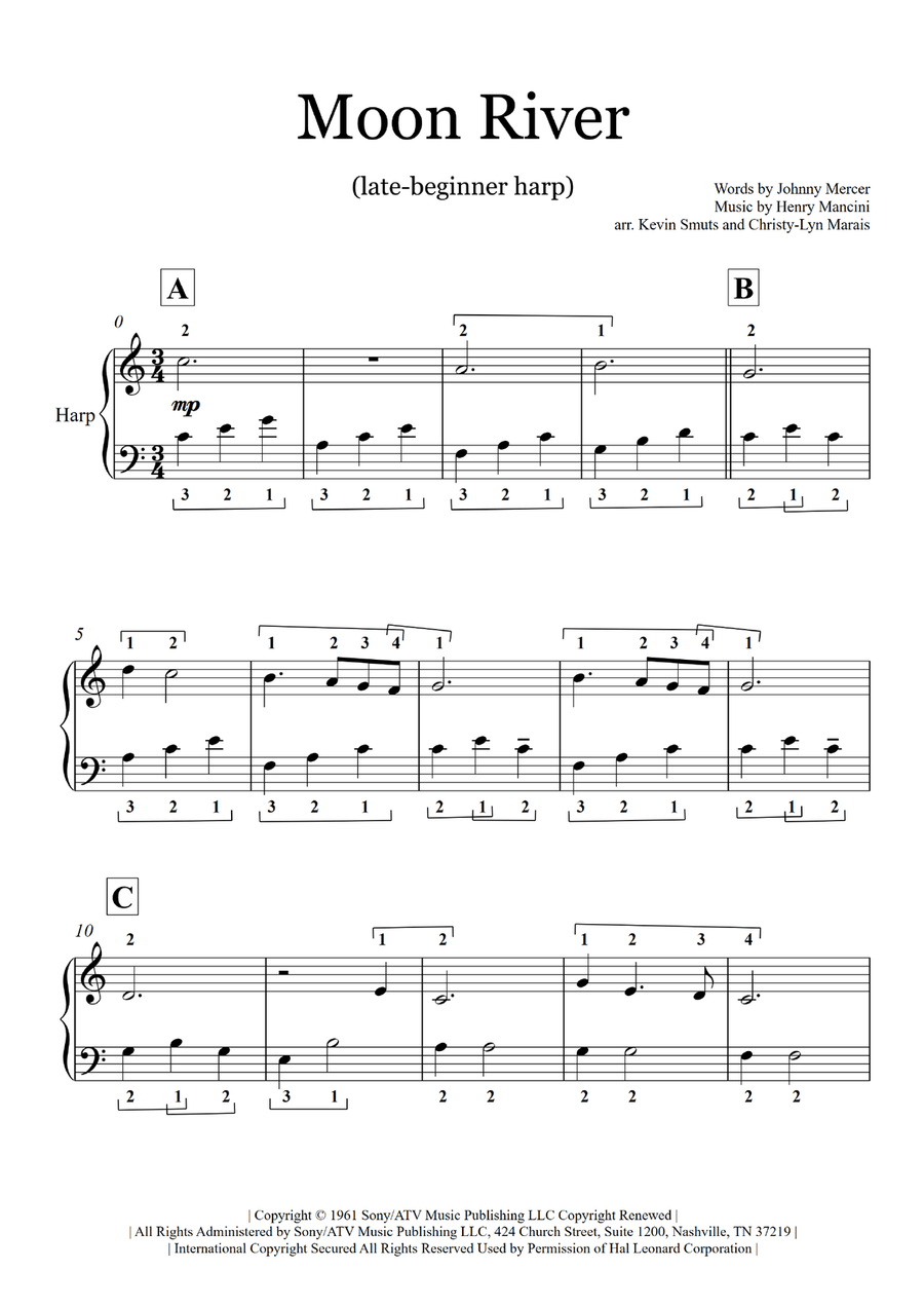 Moon River Harp scores gallery preview page 2