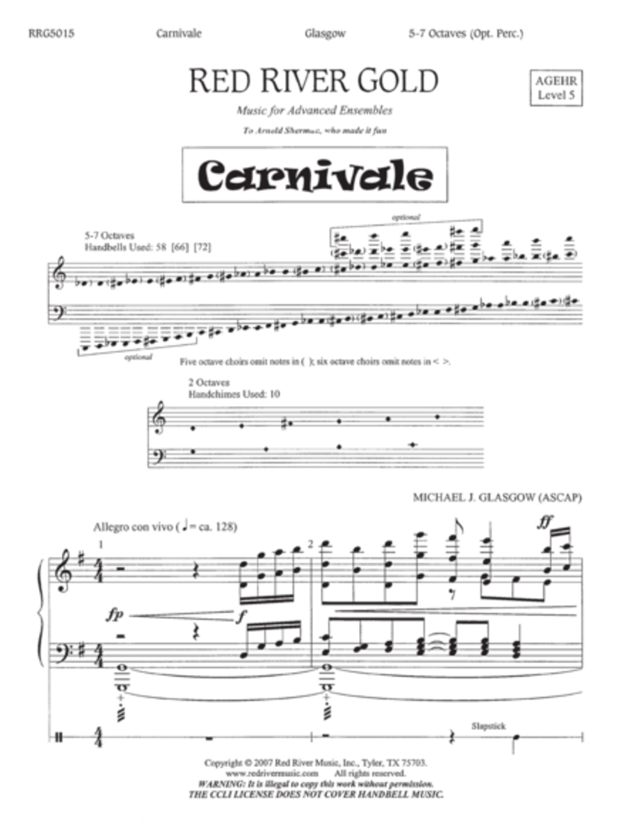 Carnivale Carnivale Handbell Choir scores gallery preview page 1