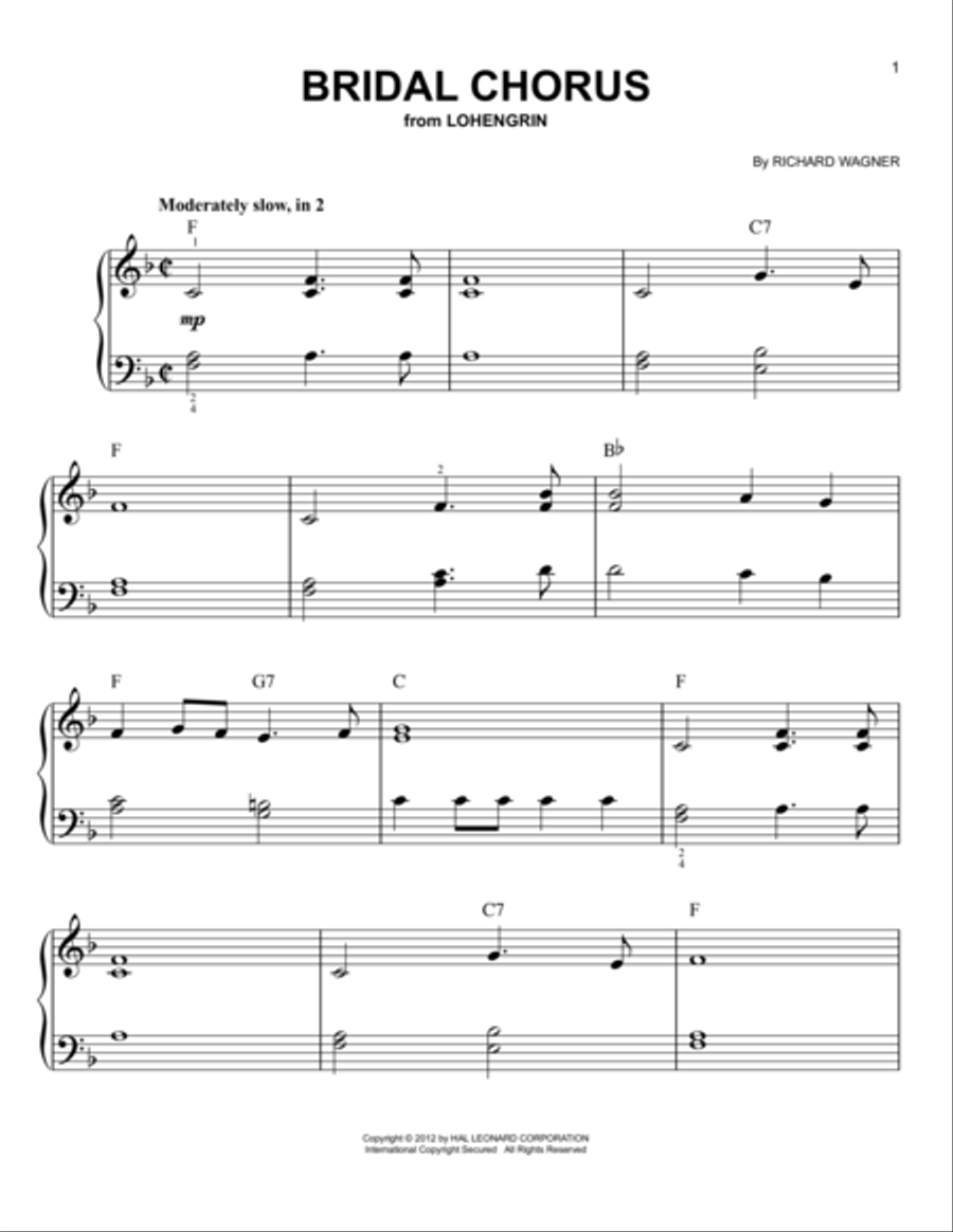 Bridal Chorus Bridal Chorus Voice scores gallery preview page 1