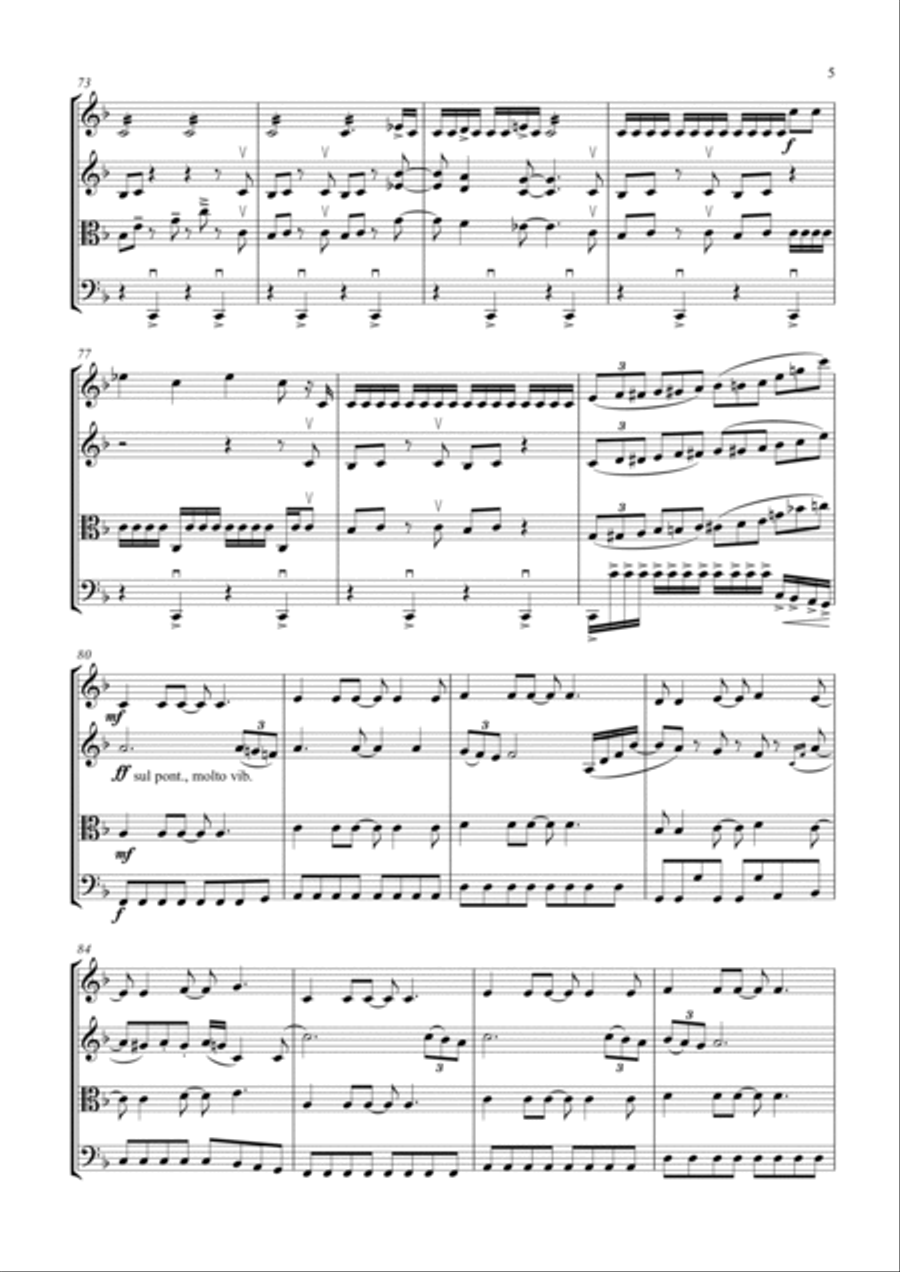 Don't Stop Me Now String Quartet scores gallery preview page 5