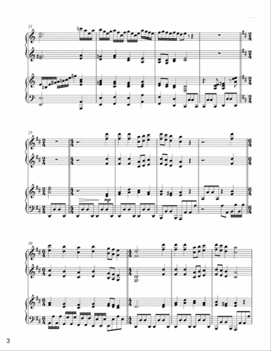 Sunday Worship For Two, Volume 2 (late intermediate to early advanced 2 piano duets) 2 Pianos, 4-Hands scores gallery preview page 6