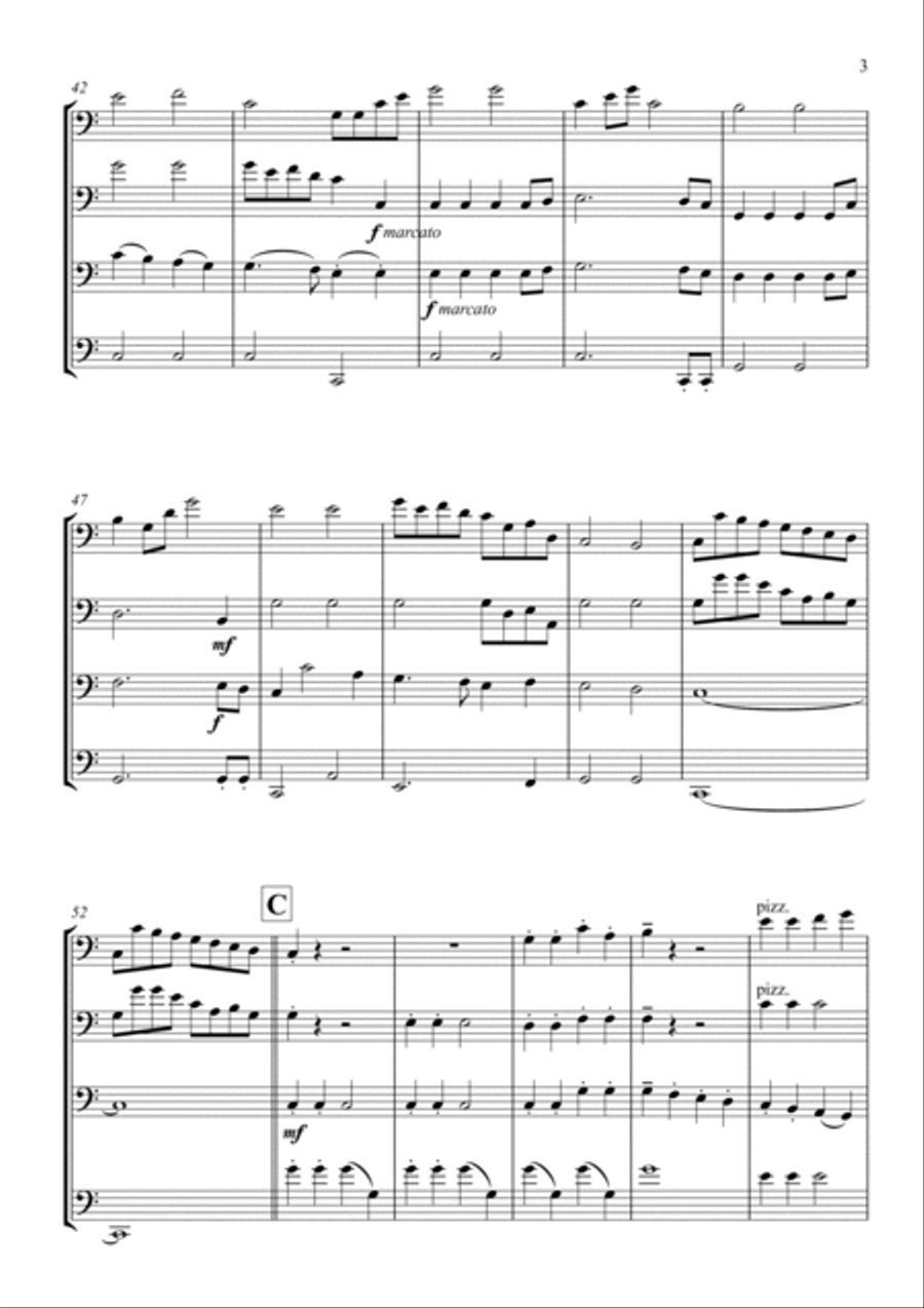 Traditional Christmas Medley String Quartet scores gallery preview page 5